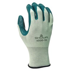 Coated Glove, Nitrile, Smooth, Palm and Fingers, Not Rated Abrasion Level,