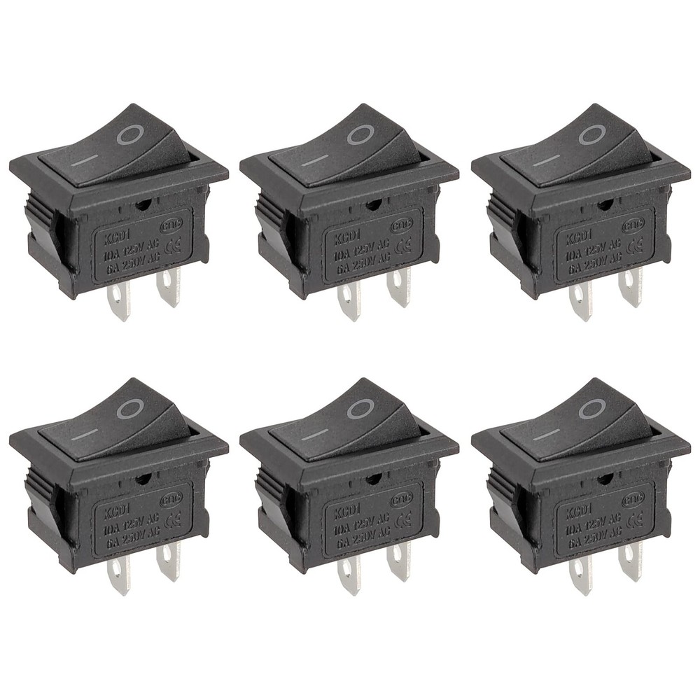 6Pcs Rocker Switch ON/Off 2 Position 2 Pin, AC 6A/250V, 10A/125V,KCD1 Toggle…