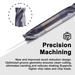 5 Pcs 3/16″ 4 Flute Double ended Carbide End Mill – AlTiN Coated