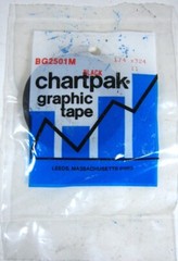 Black Chartpak Graphic Tape BG2501 / BG2501M 1/4” x 324 New Old Stock 5 Packages