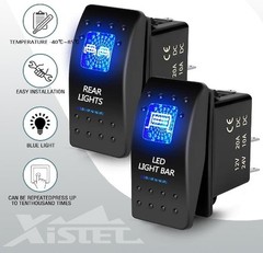 3-Pin/Blue UTV LED Rocker Switches Compatible with 570-1000 XP SXS Maverick X3 P