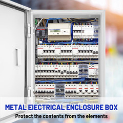 Outdoor Electrical Box 12 X 10 X 6”D NEMA 4X Enclosure Steel Box, Waterproof &
