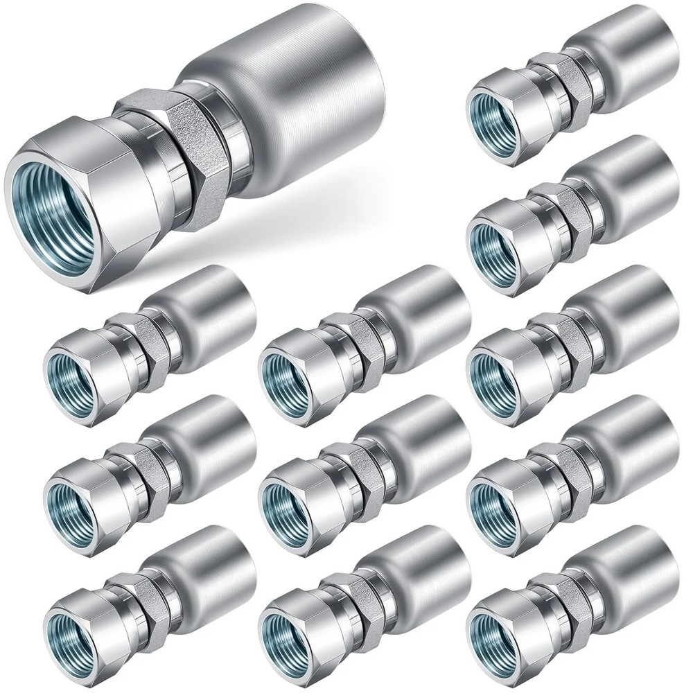 Blulu 12 Pcs 3/8″ Hose x 3/8″ Jic 37° Hydraulic Hose Fittings Female Coupling En