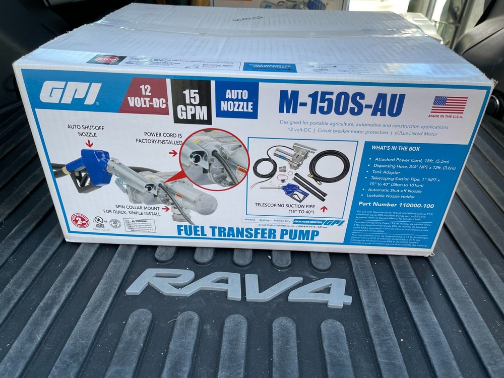 NEW GPI Fuel Transfer Pump w/Auto Shut-Off Nozzle,15GPM #M-150S-AU (110000-100)