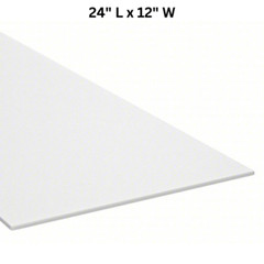 1/16″ Thick UHMW Plastic Sheet 24″ L x 12″ W Off-White Opaque