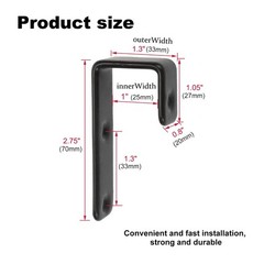 MDPLY 2 Pack Bunk Bed Ladder Hook, Inside 1″ Kids 2 Pack, Black