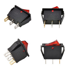 8/24Pcs AC 250V/15A 125V/20A Illuminated LED On/Off SPST 3 Pin 2 Position Mini B