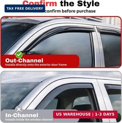 Rain Guards Fit for 2016-2025 Chevrolet/Chevy Malibu, Out-Channel Window Vis
