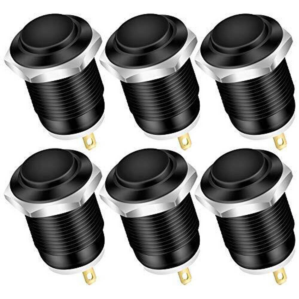 6Pcs 12mm Momentary Push Button Switch 12v Waterproof Round Power Push Button