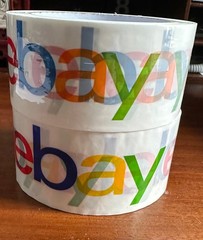 TWO ROLLS of eBay Branded Packaging Shipping Tape with Color Logo 75Yds x 2 in.