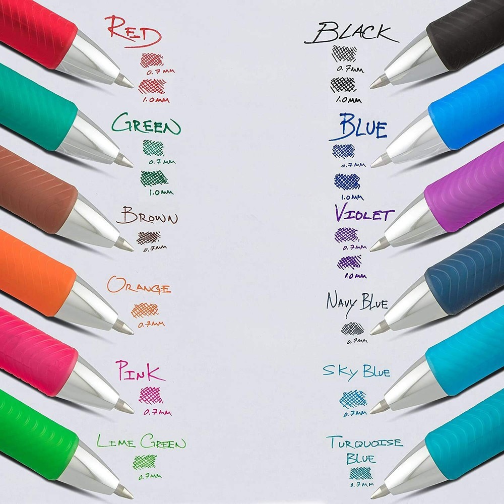 Pentel LR7 EnerGel Gel Pen Ink Refills, Metal Tip, 0.7mm Medium Point, 6 Packs