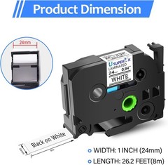Compatible with Brother Black on White Label Tape Tze 251 Tze-251 PT 24mm