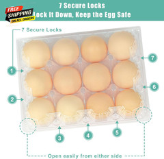 100 Packs Egg Cartons Cheap Bulk，Plastic for 12 Eggs, Clear Egg Cartons 💪