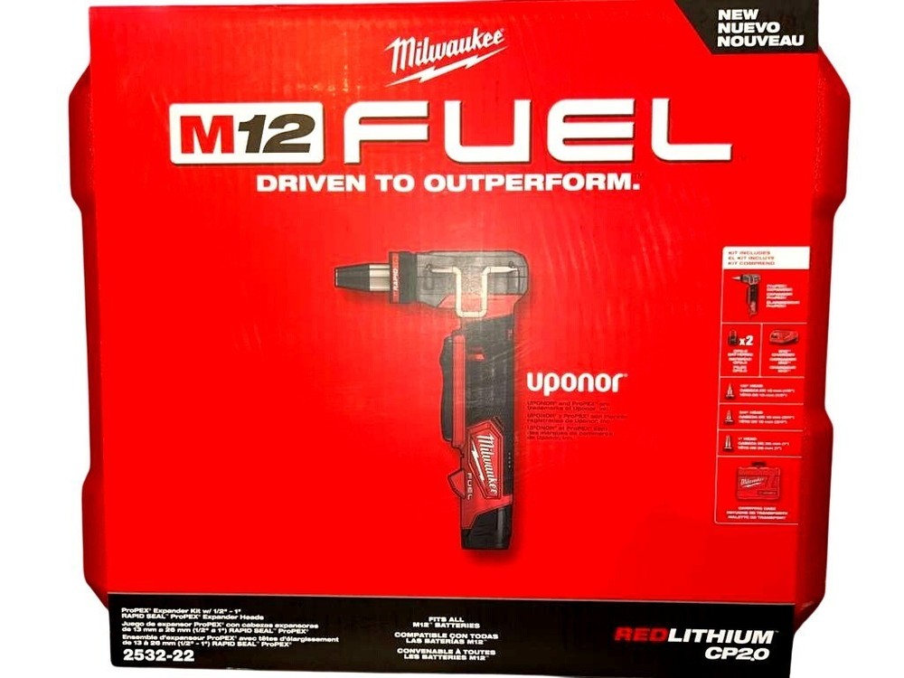 Milwaukee Tool M12 FUEL ProPEX Expander Kit W/ 1/2 -1 RAPID SEAL ProPEX Expande