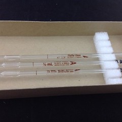 Pfeiffer Glass 1/2mL ±.006 Bulb Reusable Pipet PF170-AA Lot of 3