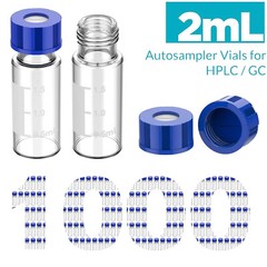 1000PCS 2ml Autosampler Vials+Pre-Slit Caps 9-425 Glass Bottle Screw Top HPLC GC