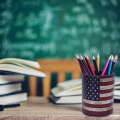 DreamsEden Vintage Pen Pencil Holder 5.9×2.76×4.3 inches, American Flag Round