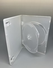 SALE! 3 PCS NEW 14MM Double (2) DVD Case With Swing Tray, Sleeve, Frosty Clear