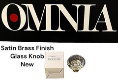 Omnia 566/07.US4 Traditional Glass Passage Door Knob Satin Brass Finish 1 NOS