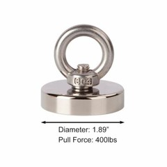 400LBS Neodymium Fishing Magnets Pulling Force Super Strong Round Rare Earth