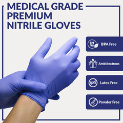 Klex Nitrile Exam Gloves Medical Exam Grade, Powder Free, M, Lot of 3 Exp. 06/27