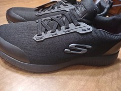 NWT Skechers Slip Resist, EH,Memory Foam Womens 7.5 Black Work Shoes NWOB