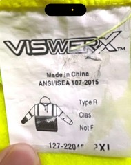 VISWERX High Visibility Safety Hoodie ANSI/ISEA 107-Reflective Stripe Men’s 2XL