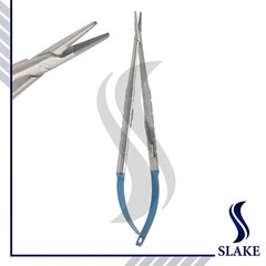 3 CASTROVIEJO Scissors Needle Holder Curved TC Forceps Dental Eye Set KIT Blue