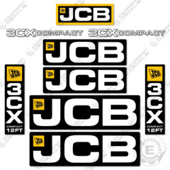 Fits JCB 3CX 12FT COMPACT Decal Kit Backhoe – 7 YEAR OUTDOOR 3M VINYL!
