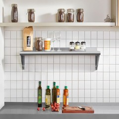 NEW Stainless Steel Wall Shelf 12×48 NSF Commercial Floating Shelf 280lb