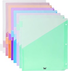 8 Colorful Pocket Dividers for Binders – Durable, Tear-Resistant & Customizable