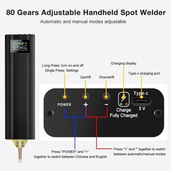 Battery Spot Welder 5000mAh Battery Portable Led Spot Welder for 18650 26650