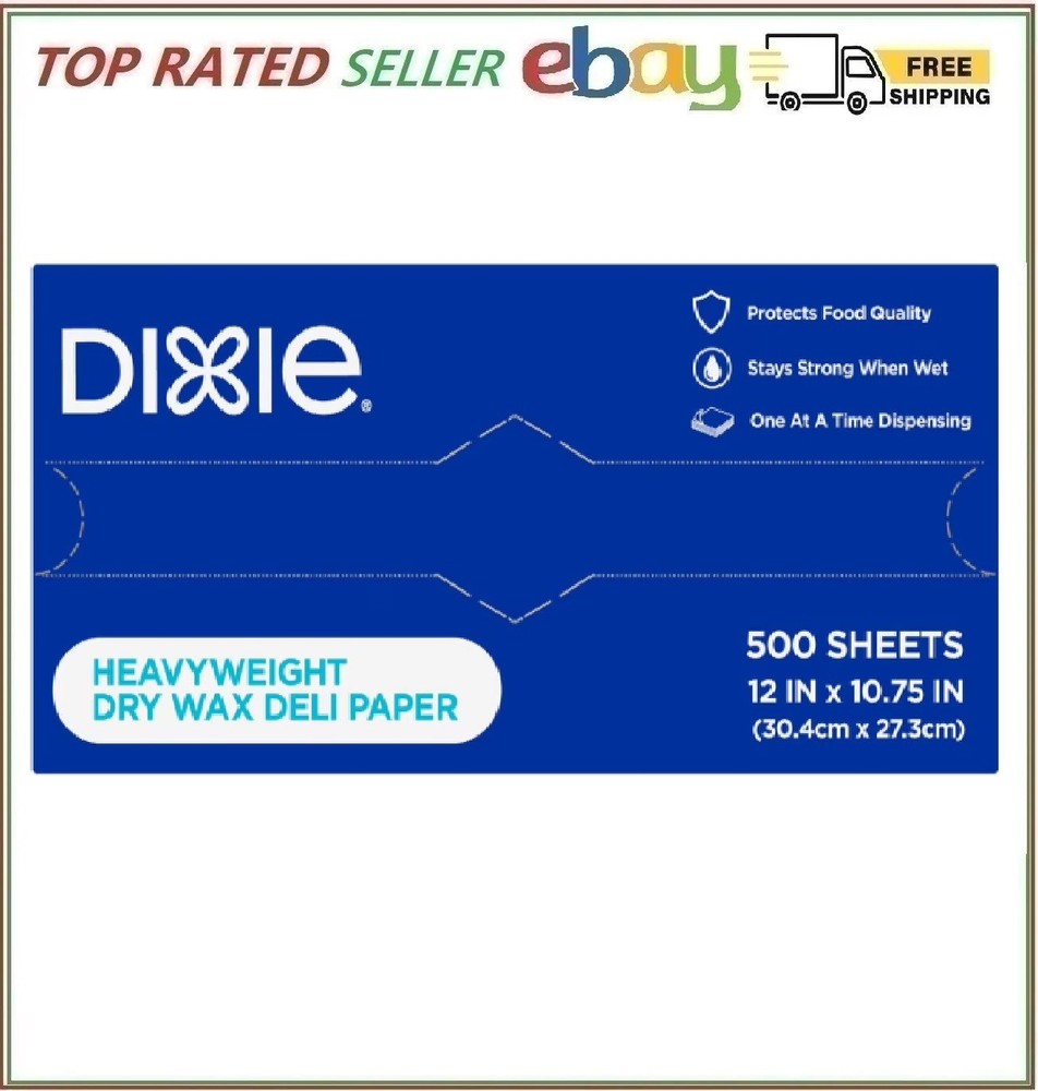 500 Heavyweight Premium Dry Wax Deli Papers Sheets (Size: 12″ X 10.75″)