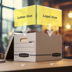 Bankers Box Basic Duty Letter/Legal File Storage Box with Lids, 10 Pack