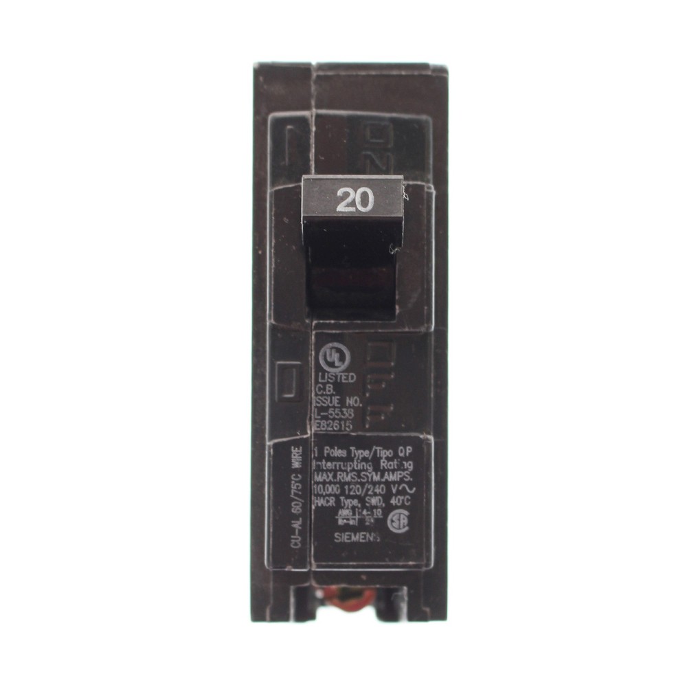 SIEMENS Q120 CIRCUIT BREAKER, 120/240-VOLT, 1-POLE, 20-AMP, TYPE QP