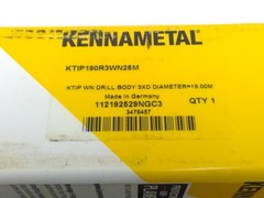 NEW Kennametal 19.00mm-19.999mm Ktip Drill Body KTIP190R3WN25M