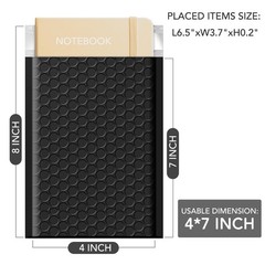 GSSUSA Black Bubble Mailers 4×8″ Inches 50 Pack, Usable Size 4X7″ Bubble Enve…
