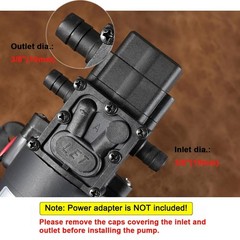 12V DC Water Transfer Pump 4.5 L/Min 1.2 GPM 80 PSI