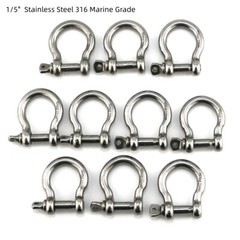 10 Pack 1/5″ Stainless Steel Mini D Ring Shackle Small Anchor Rigging Shackle