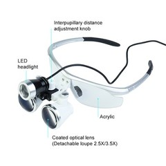 2.5X 3.5X Dental Binocular Magnifier Optical Loupes 320-420mm Magnifying Glass