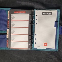 VINTAGE NIKE MEAD MINI BINDER STUDENT PLANNER DARK BLUE/ TURQUOISE NYLON 1994