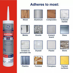 Tub and Tile Silicone 1 Caulk 10.1 Oz Kitchen and Bath Sealant White