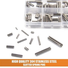 220pcs Roll Pin Set, Stainless Steel Slotted Spring Pin Assortment Kit M1.5 M2