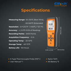Elitech Digital AC Manifold Gauge DMG-4B & Temperature Thermometer ICT-220