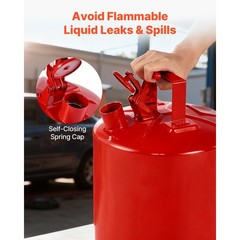 Uimoso 5 Gallon Red Safety Gas Can with Flame Arrester and Funnel