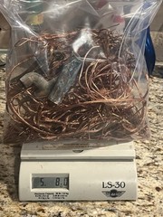 (8+ LBS) 5+ POUNDS OF COPPER AND 3+ LBS OF BRASS – SCRAP FOR MELTING