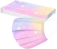 Xesakesi 50 Pack Kids Disposable Face 50 Count (Pack of 1), Multicolor
