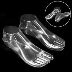 1 Pair Female Feet Mannequin Foot Thong Clear Sandal Shoes Model Display Tool