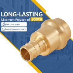 1/2Inch PEX Copper Press Fittings,1/2″ Press X 1/2″ PEX Crimp Coupling Adapte…