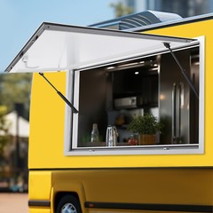 Food Truck Service Door Concession Stand Trailer Serving Window Awning White new